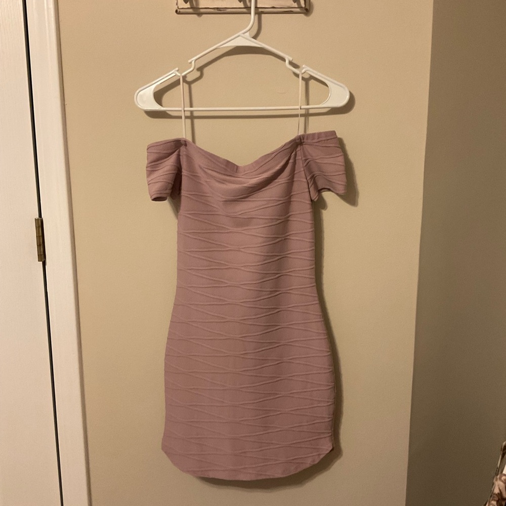 Windsor pink off the shoulder dress